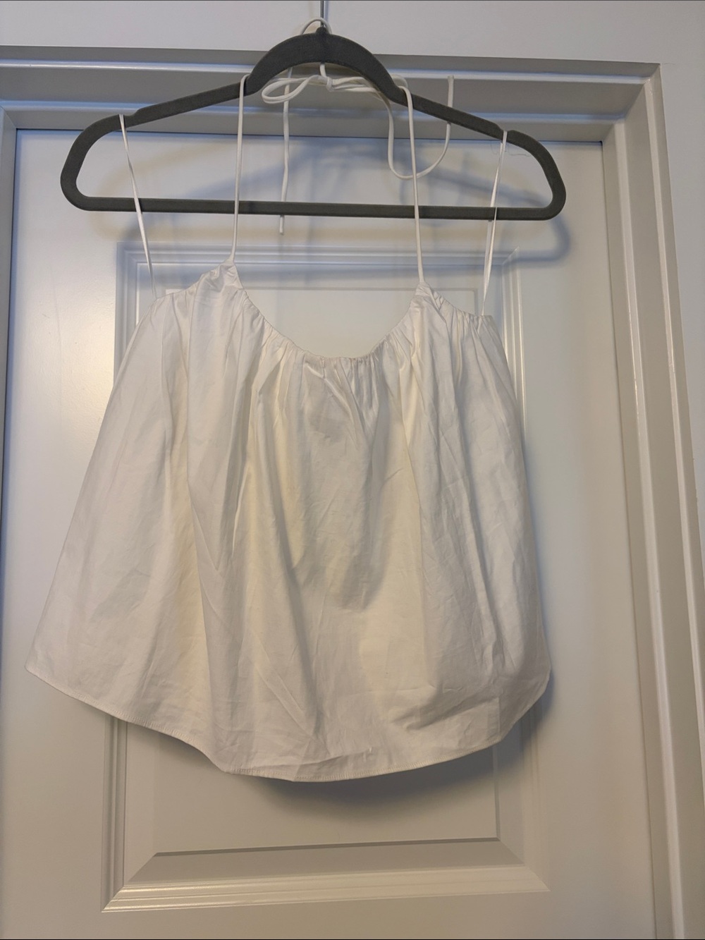 Reformation Addie Top White Thin Tie Halter Camisole